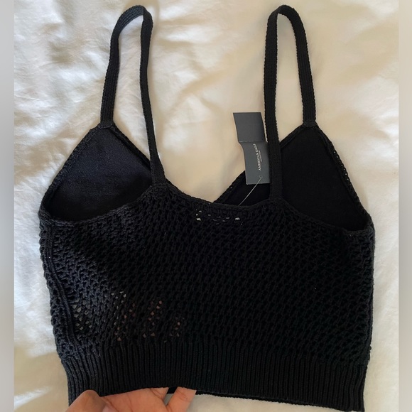 American Eagle Knitted Embroidered Crop Top - Picture 2 of 5